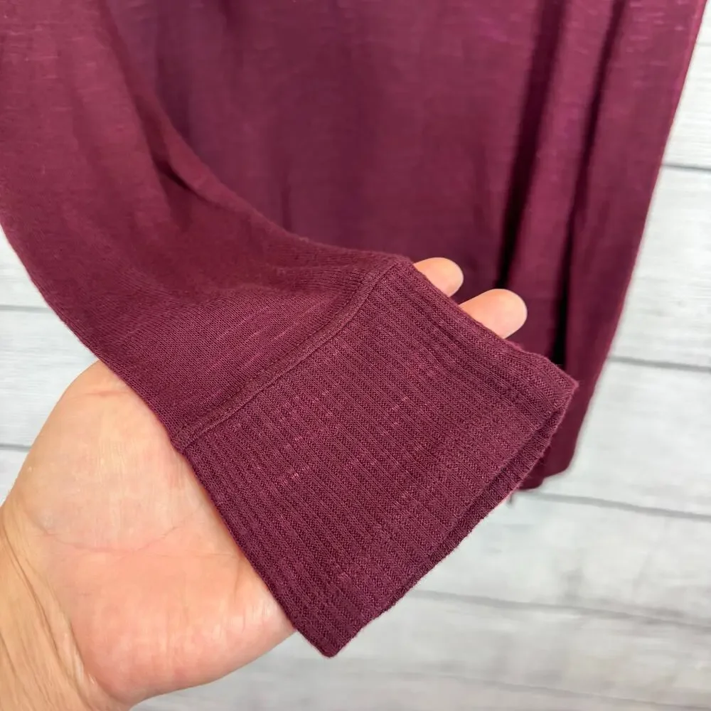Cato Women's Maroon Soft Fall Long Sleeve Tunic Top Size Large